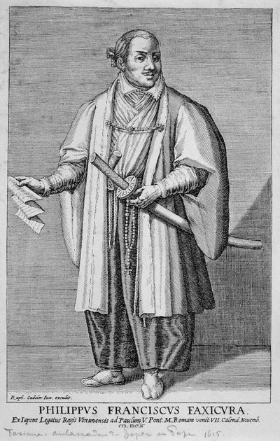 Portrett av Filippo Francesco Faxicura (Philip Francis Faxicura eller Tsunenaga Hasekura av Unknown artist