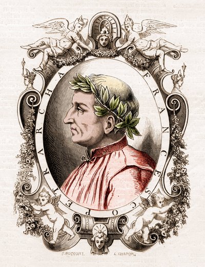 Portrett av Francesco Petrarca (Petrarca) (1304-1374), italiensk poet. av Unknown artist