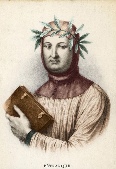 Portrett av Francesco Petrarca (Petrarch), italiensk forfatter (1304 - 1374) av Unknown artist