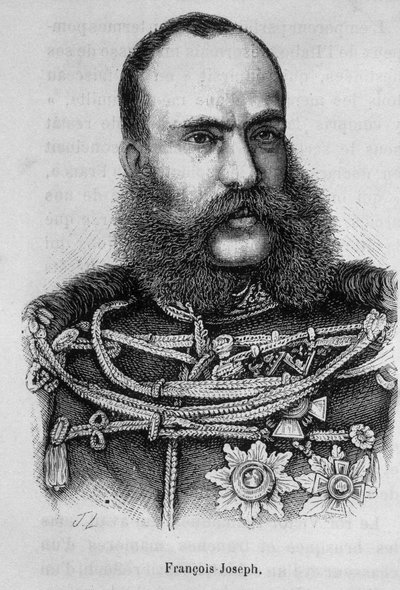 Portrett av Frans Josef I, keiser av Østerrike (1830 - 1916) av Unknown artist