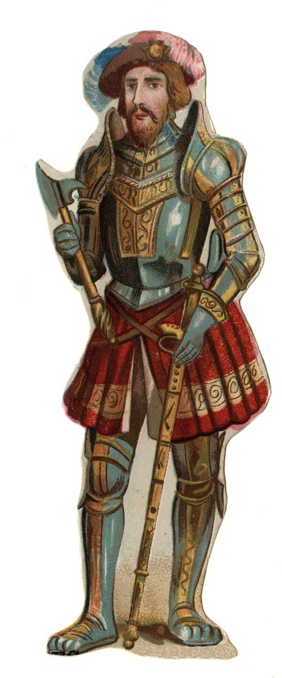 Portrait of Francois I (1494 - 1547), King of France. Chromolithography, late 19th century. av Unknown artist