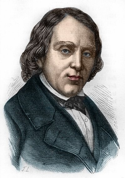 Portrait of François Vincent Raspail (1794-1878), French biologist, chemist and politician. av Unknown artist