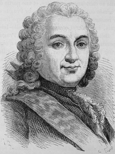 Portrett av François de Chevert (1695 - 1769). Gravering av slutten av 1800-tallet i "Histoire de France"" av H. Martin. av Unknown artist