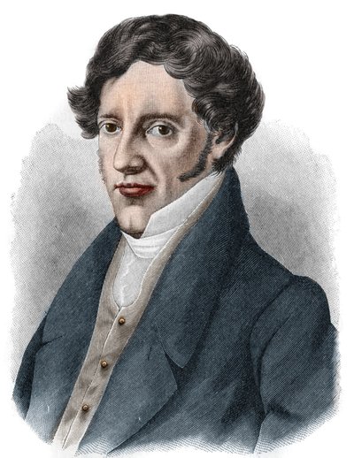 Portrett av Franz Grillparzer (1791-1872), østerriksk dramatiker. av Unknown artist
