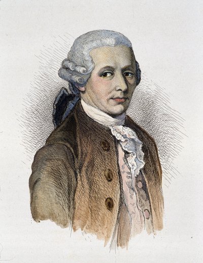 Portrett av Franz Joseph Haydn (1732-1809) komponist.- gravering av Unknown artist