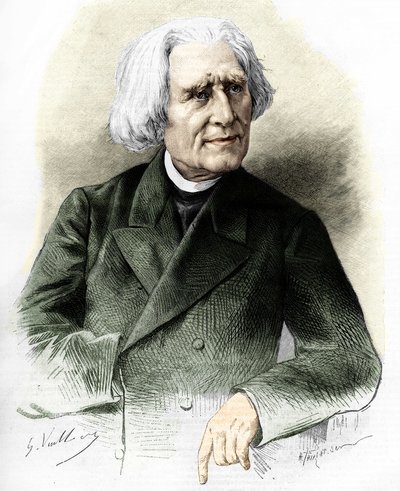 Portrett av Franz Liszt (1811-1886) ungarsk komponist og pianist. av Unknown artist