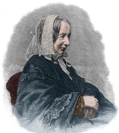 Portrait of Fredrika Bremer (1801-65) (engraving) a Swedish writer and a feminist activist av Unknown artist