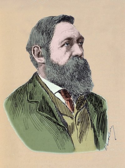 Portrett av Friedrich Engels (1820 - 1895) tysk filosof og sosialistisk teoretiker. av Unknown artist