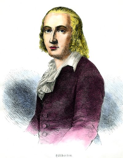 Portrett av Friedrich Holderlin (1770-1843) Tysk poet Gravering av det 19. århundre Privat samling av Unknown artist