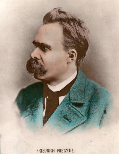 Portrett av Friedrich Nietzsche (1844 - 1900), tysk filosof. Gravering av 1800-tallet. Privat samling. av Unknown artist