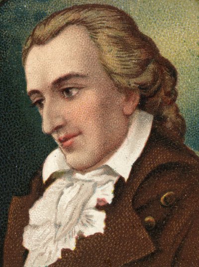 Portrett av Friedrich Schiller (1759-1805), tysk poet og forfatter. av Unknown artist
