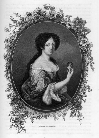 Portrait of Gabrielle de Rochechouart de Mortemart, Marquise de Thianges (1633 -1693), French aristocrat - Engraving of 1862 in “” The Queens of the World”” by our first writers. Book published under the direction of J. G. D. ARMENGAUD. av Unknown artist