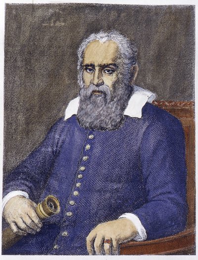 Portrett av Galileo Galilei av Galileo (1564 - 1642). av Unknown artist