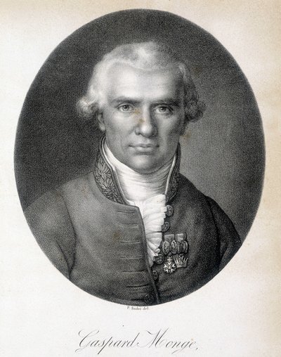 Portrett av Gaspard Monge, Comte de Peluse (1746 - 1818), fransk matematiker - gravering av Unknown artist