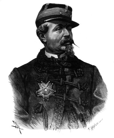 Portrait of General Alfred Chanzy (1823-1883) engraving of 1883 av Unknown artist