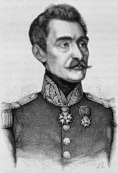 Portrett av general Bréa. Gravering fra slutten av 1800-tallet i «Histoire de France»» av H. Martin. av Unknown artist