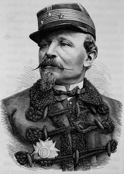 Portrett av general Chanzy (1823 - 1883). Gravering av slutten av 1800-tallet i "Histoire de France"" av H. Martin. av Unknown artist
