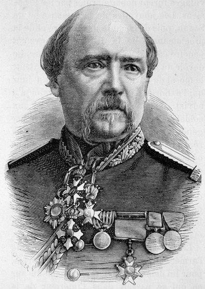 Portrett av general Coffinières. Gravering av slutten av 1800-tallet i "Histoire de France"" av H. Martin. av Unknown artist