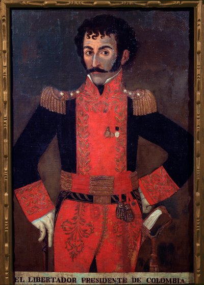 Portrett av general Santander, colombiansk militær og statsmann (olje på lerret av Unknown artist