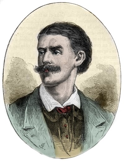 Portrait of Georg August Schweinfurth (1836-1925) German explorer, botanist and anthropologist engraving from “” Histoire picturesque des grands voyages au nineteenth century””. 1877 av Unknown artist