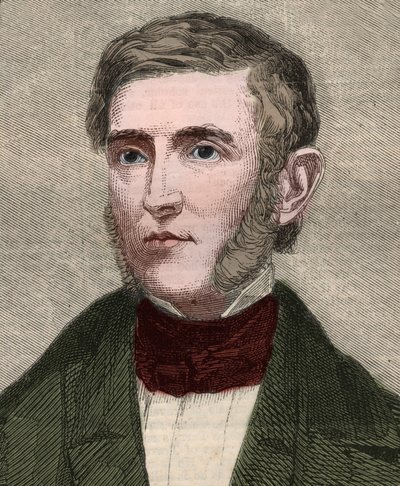 Portrett av George Bancroft (1800-1891), amerikansk historiker og politiker. Gravering i "" The illustrated London News "" av 23. januar 1858. av Unknown artist