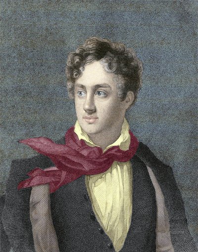 Portrait of George Gordon Noel, 6th Baron Byron, Lord Byron (1788-1824) av Unknown artist