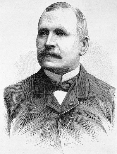 Portrett av Georges Boulanger (1837 - 1891). Gravering av slutten av 1800-tallet i "Histoire de France"" av H. Martin. av Unknown artist