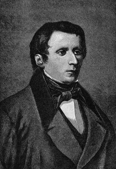Portrett av Giacomo Leopardi (1798-1837), italiensk forfatter. av Unknown artist