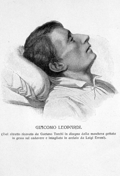 Portrett av Giacomo Leopardi på dødsleie av Unknown artist