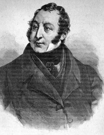 Portrett av Gioacchino Rossini (1792-1868) - i "" The Contemporains"", n.d. slutten av 1800-tallet. av Unknown artist