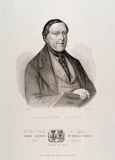 Portrett av Gioacchino Rossini (gravering av Unknown artist