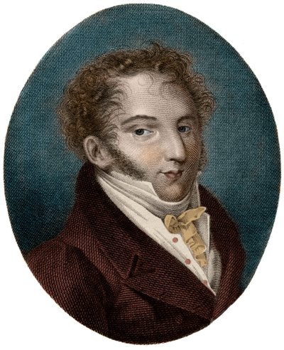 Portrett av Gioachino (Gioacchino) Rossini (1792-1868), italiensk komponist - av Unknown artist
