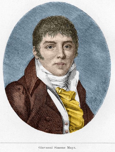 Portrait of Giovanni Simone Mayr (Johann Simon Mayr), Italian composer (1763-1845) av Unknown artist