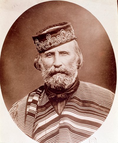 Portrett av Giuseppe Garibaldi (1807-1882) Fotografi. 1800-tallet. Milano, privat samling av Unknown artist