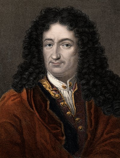 Portrett av Gottfried Wilhelm Leibniz (1646-1716) tysk filosof og matematiker - Wilhelm Leibniz (1646-1716) tysk filosof og matematiker av Unknown artist