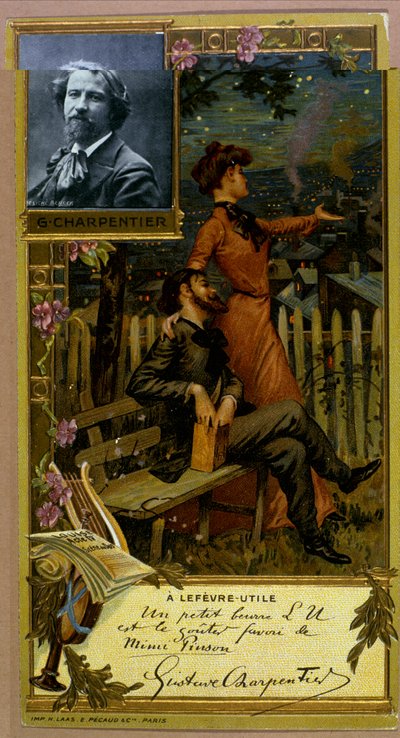 Portrett av Gustave Charpentier. kromolitografi for merket A Lefèvre Utile. Sent på 1800-tallet. av Unknown artist