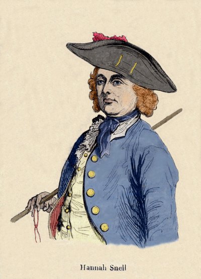 Portrett av Hannah Snell (1723-1792) kvinnelig soldat, var en engelskmann som tok rollen som en mann for å bli soldat. av Unknown artist
