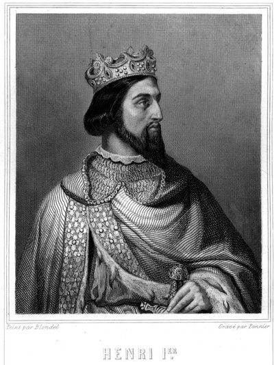 Portrait of Henri I (v. 1008 - 1060), King of France - in “” Histoire des Français”” by Lavallée, engraving, sd. av Unknown artist