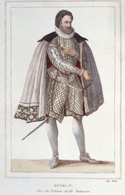 Portrett av Henry IV (1553-1610), konge av Frankrike, gravering av 1830 av Unknown artist