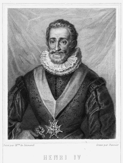 Portrett av Henrik IV (1553 - 1610), konge av Frankrike - i "Histoire des Français"" av Lavallée, gravering, nd. av Unknown artist