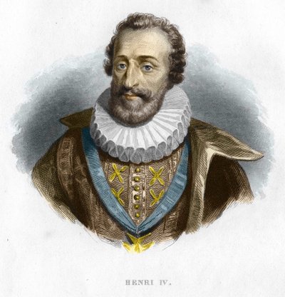 Portrett av Henry IV (1553 - 1610), konge av Frankrike gravering fra 1800-tallet av Unknown artist