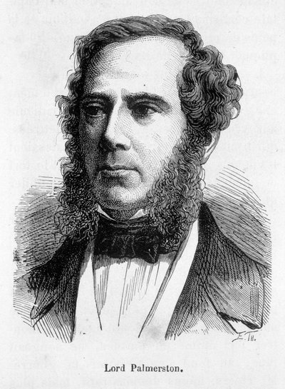 Portrait of Henry Temple, Viscount Lord Palmerston (1784 - 1865) British politician. Engraving 19th century av Unknown artist