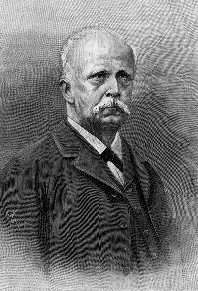 Portrett av Hermann Louis Ferdinand von Helmholtz (1821 - 1894), tysk fysiker og fysiolog. Gravering i "" Nature: gjennomgang av vitenskapene og deres anvendelser på kunst og industri "" av 22. september 1894. av Unknown artist