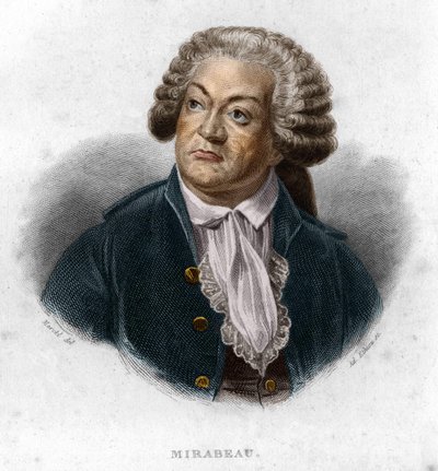 Portrett av Honore Gabriel Riquetti, jarl av Mirabeau (1749-1791), fransk politiker. av Unknown artist