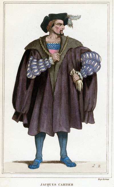 Portrett av Jacques Cartier (1491 - 1557). av Unknown artist