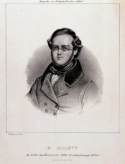 Portrett av Jacques Fromental Halevy (gravering) av Unknown artist