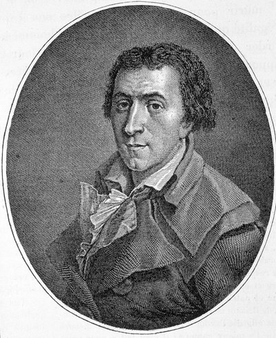 Portrett av Jacques Pierre Brissot dit Brissot de Warville (1754-1793), fransk journalist og politiker. Han grunnla Society of Friends of Black, en tilhenger av avskaffelsen av slaveri. Gravering fra 1800-tallet. av Unknown artist