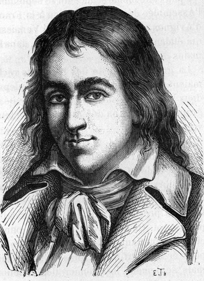 Portrett av Jacques René Hébert. Fransk journalist og politiker 1757-1794 av Unknown artist