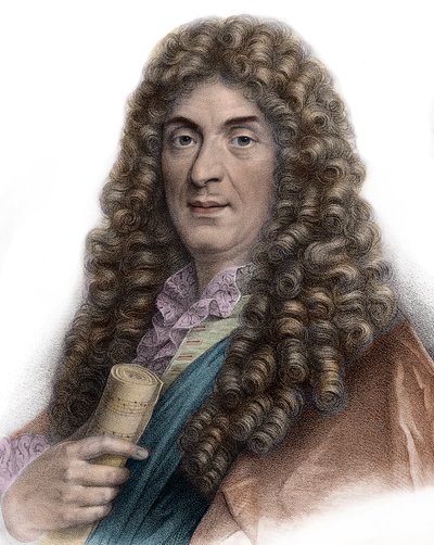 Portrett av Jean-Baptiste Lully gravering 1800-tallet - Portrett av Jean Baptiste (Lully (Giovanni Battista Lulli) (1632-1687) av Unknown artist