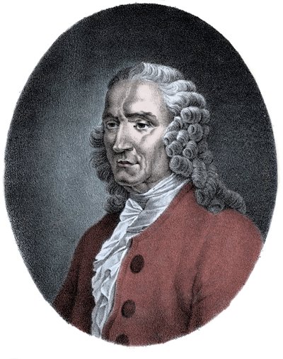 Portrett av Jean-Philippe (Jean Philippe) Rameau (1683-1764), fransk komponist. av Unknown artist